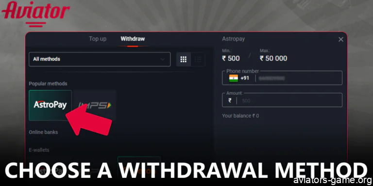 Select your preferred payout method