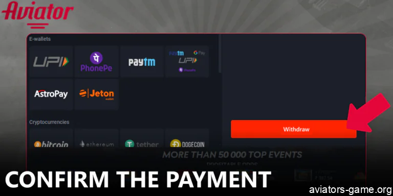 Finalize and confirm your withdrawal request