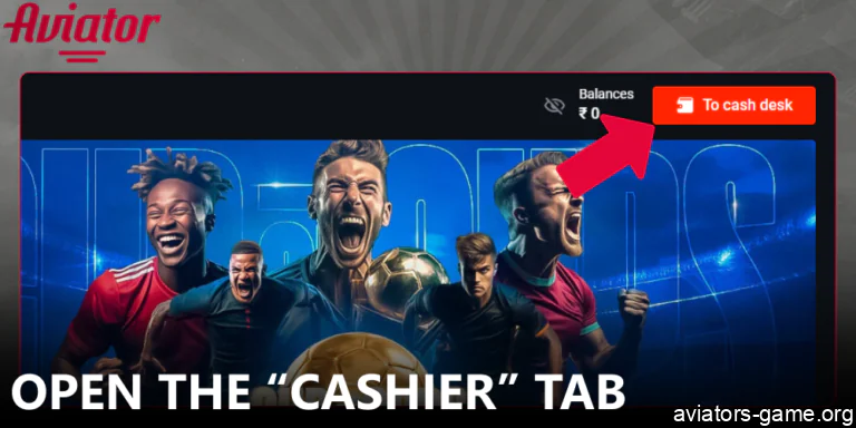 Access the payment section before you start your Aviator session
