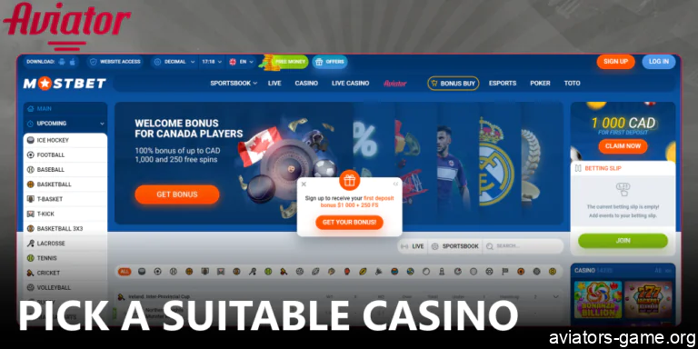 Selecting the Right Casino for Aviator