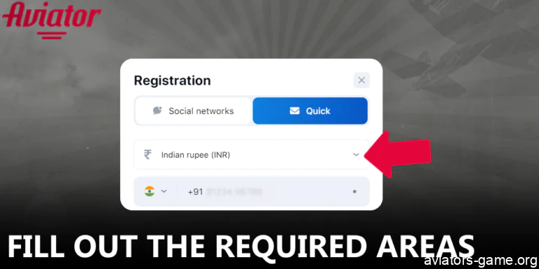 Fill in all the mandatory fields required for your Aviator account.