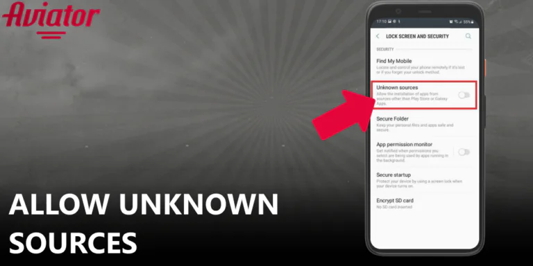 Grant permission for unknown apps to be installed so you can set up Aviator.
