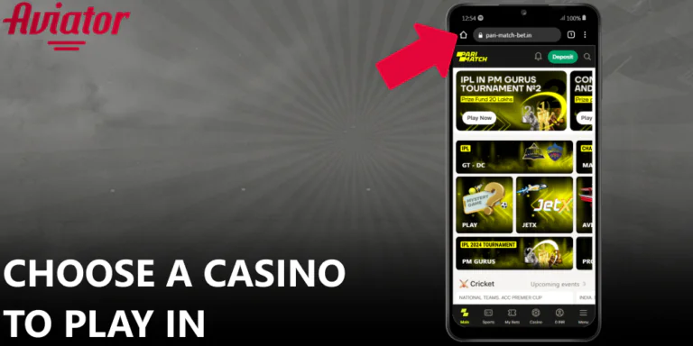 Select your preferred casino for the Aviator game