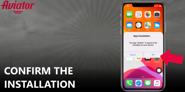 Confirm that you want to proceed with the Aviator app installation on iOS.