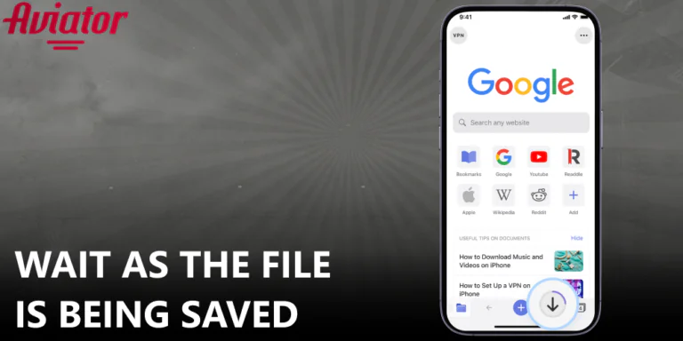 Allow the Aviator setup file to finish saving to your device.
